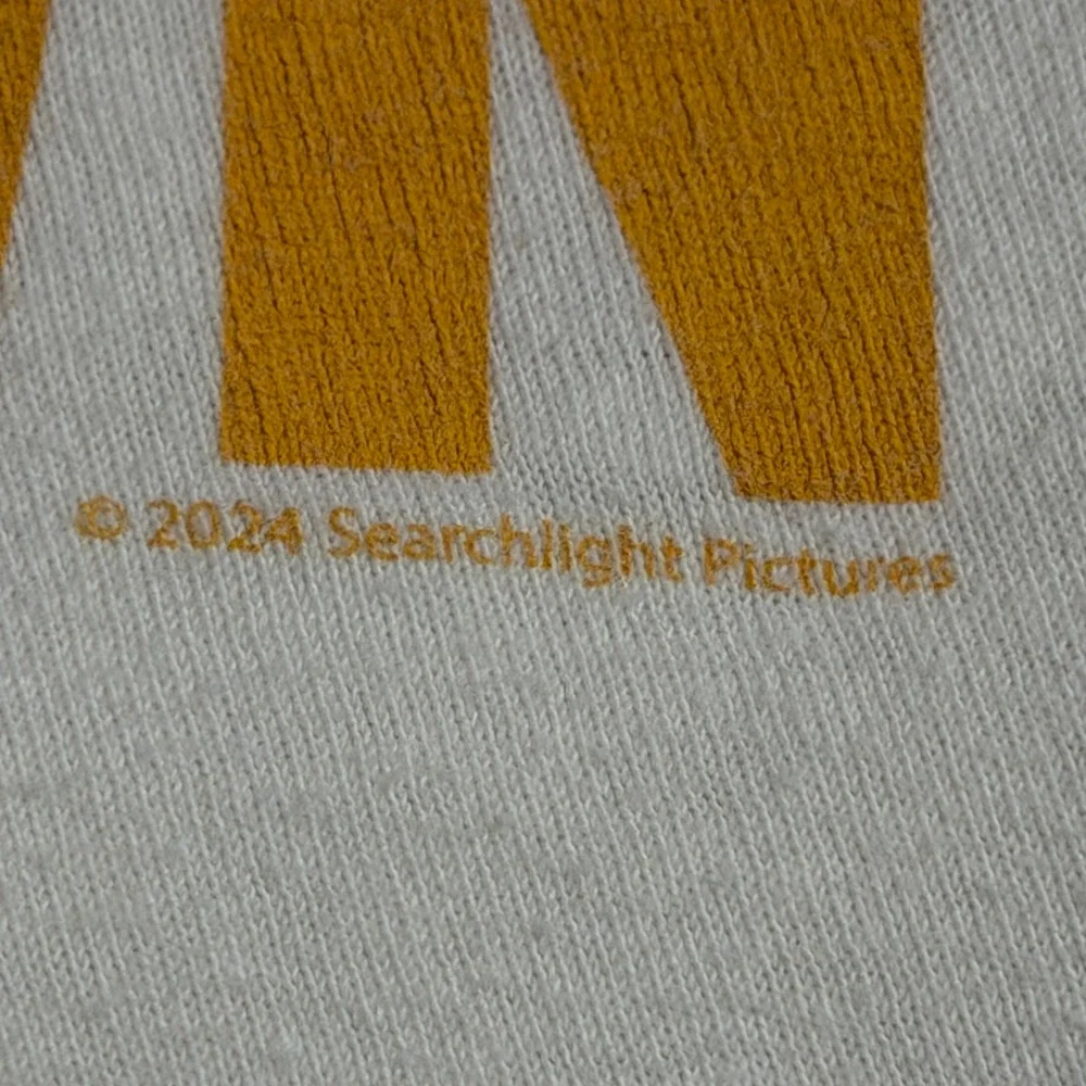 A Complete Unknown Bob Dylan Movie Promo Ringer T-Shirt White Yellow Size L